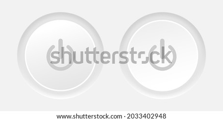 On and off buttons on an isolated background. Set of radio buttons in neomorphism style with shadow. Material design. Vector illustration EPS 10