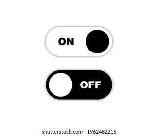 On and Off buttons slider vector icons set. Switcher or toggle symbols isolated Vector illustration EPS 10