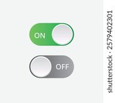 On and Off buttons, On and Off toggle switch buttons, toggle buttons