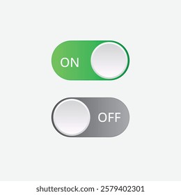 On and Off buttons, On and Off toggle switch buttons, toggle buttons