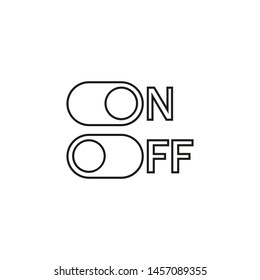 ON, OFF buttons. Vector. Line style.	