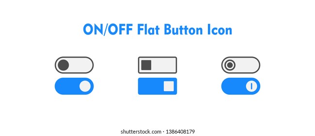 On / Off Flat Icon Design, Vector On / Off Button