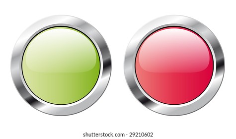 On and off glossy buttons. Vector