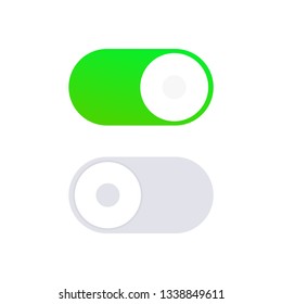 On and Off green vector switcher. Vector illustration