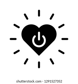 On off heart vector, Valentine and love related solid style icon