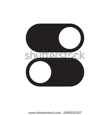 On and off horizontal slide switches set