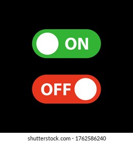 On off icon on black. Switch button. Vector illustration.
