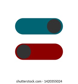 On and Off icon. blue and red switch button. Flat design. - Vector