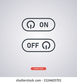 ON - OFF icon isolated on white background. Trendy flat style. Black vector icon modern and simple flat symbol for web site, mobile app, UI. Vector illustration.