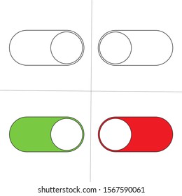 On off icon. On/Off switch symbol. Slide buttons. Vector illustration.