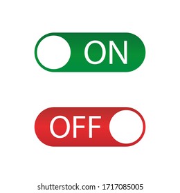 On off icon , red and green switch. Vector illustration.Flat