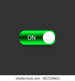On and off icon. Switch button on grey background. Vector illustration.