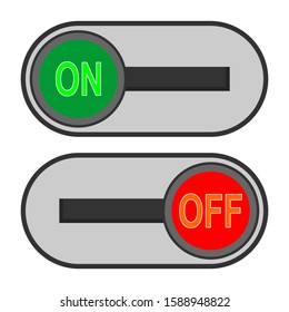 The On and Off icon to switch buttons. Vector illustration of flat design.