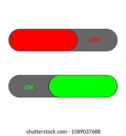 The On and Off icon to switch buttons. Vector illustration of flat style design.
