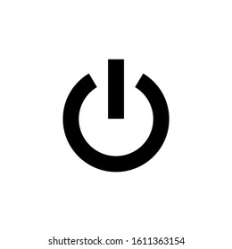 On off icon template, Switch button symbol vector sign in black flat shape design isolated on white background