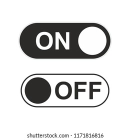 On and Off Icon toggle switch button. Vector