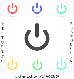 On, off Icon in trendy flat style isolated on grey background. Shutdown symbol for your web site design, logo, app, UI. Vector illustration, EPS10.
