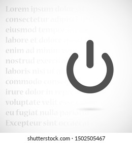 On, off Icon in trendy flat style isolated on grey background. Shutdown symbol for your web site design, logo, app, UI. Vector illustration, EPS10.
