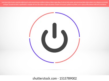 On, off Icon in trendy flat style isolated on grey background. Shutdown symbol for your web site design, logo, app, UI. Vector illustration, EPS10.
