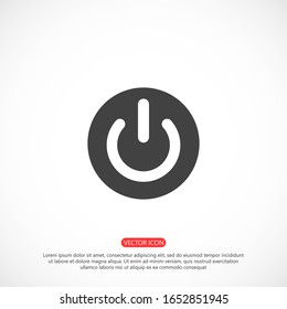 Activado, desactivado Icon en estilo plano moderno aislado en fondo gris. Símbolo de cierre para el diseño del sitio web, logotipo, aplicación, UI. Ilustración del vector, EPS10.