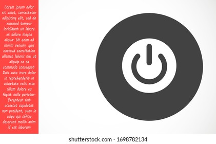 On, off Icon in trendy flat style isolated on grey background. Shutdown symbol for your web site design, logo, app, UI. Vector illustration, EPS10.