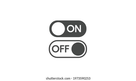 On and Off icon. Vector black and white flat isolated illustration