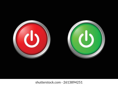 on off icon vector design red and green  
