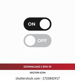 On off icon vector. Switch button sign