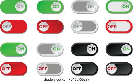 On off icon vector. Switch button sign. On off switch symbol