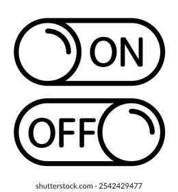 On and off icon vector. Switch illustration sign. Toggle symbol. Slider logo.