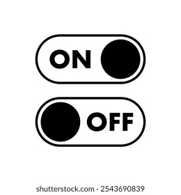 On and off icon vector. Switch illustration sign. Toggle symbol. Slider logo.