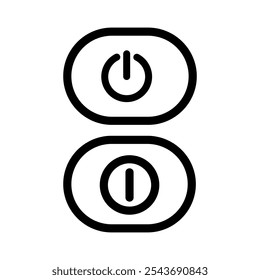 On and off icon vector. Switch illustration sign. Toggle symbol. Slider logo.