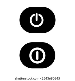 On and off icon vector. Switch illustration sign. Toggle symbol. Slider logo.