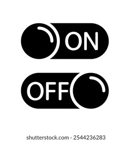 On and off icon vector. Switch illustration sign. Toggle symbol. Slider logo.