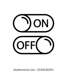 On and off icon vector. Switch illustration sign. Toggle symbol. Slider logo.