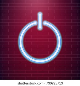On and Off lamp Neon light Toggle switch button. Vector illustration. Fluorescent light vector illustration