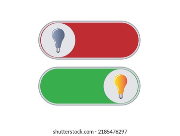 
On and off light icons. Energy saving of electricity