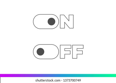 On Off mode switch button sliders. Toggle modern flat UX UI design vector element set for website or mobile app