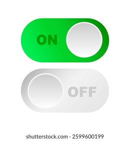 On and off mode switch. Set of toggle buttons . Vector illustration