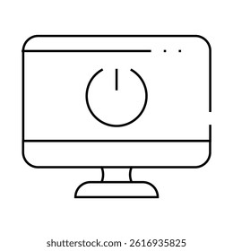 on and off operating system line icon vector. on and off operating system sign. isolated contour symbol black illustration