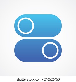 On and Off position of Switch icon in flat style