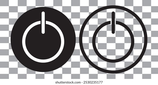 Symbol für Ein/Aus-Betriebsschalter. Ausschaltsymbol einschalten, Vektorgrafik
