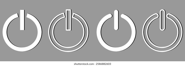On off power button icon. Switch on switch off icon set. power icon set. Power button. ON and OFF set icons. vector illustration eps 888.