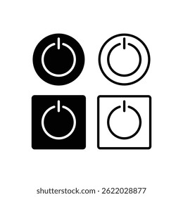 on off power button icon set vector design template