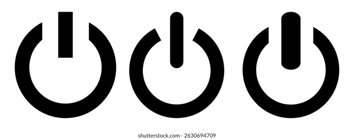 On off power button icon,  Power button vector icon set. Multimedia Button vector.  for apps and websites, Turn off , Turn on symbol. Start button illustration isolated. eps10 11:11