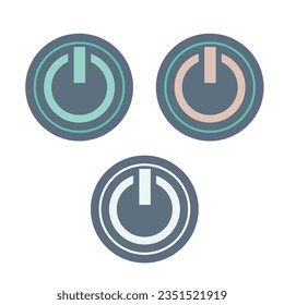 On off power button. Switch on switch off icon. Press start button sign isolated on white background. On off vector circle symbol.