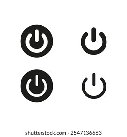 Apagado Botón de energía. Icono de encendido y apagado. Señal de Botón de inicio de Prensa aislada sobre fondo blanco. Símbolo de círculo de Vector encendido. 