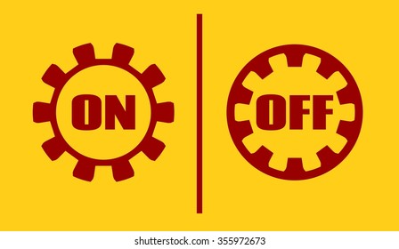 On, off power buttons. Cog wheel style design 