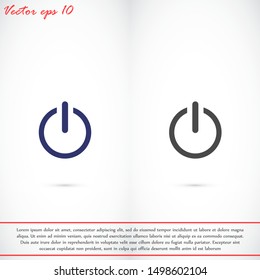 On / Off Power vector icon. On / Off power to the computer icon. Power vector illustration. On / Off for phone icon.
