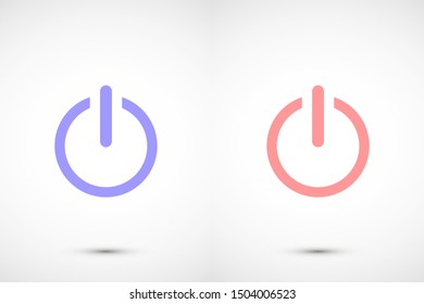 On / Off Power vector icon. On / Off power to the computer icon. Power vector illustration. On / Off for phone icon.